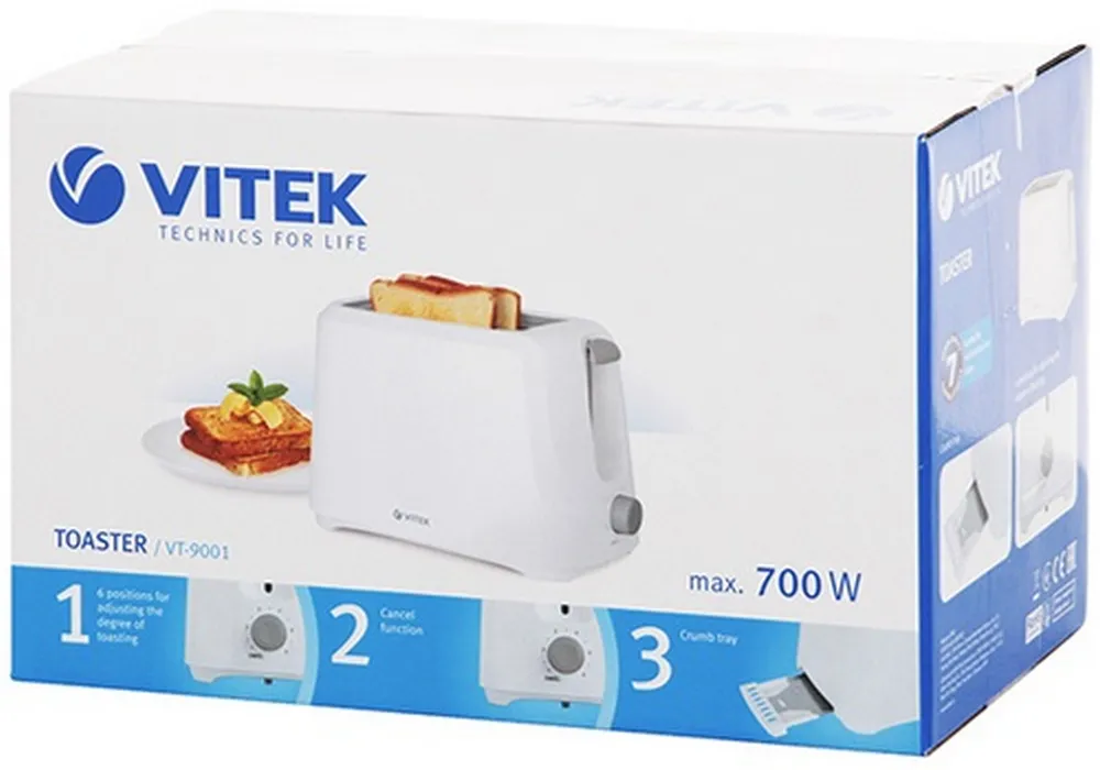 Toaster VITEK VT-9001, Alb