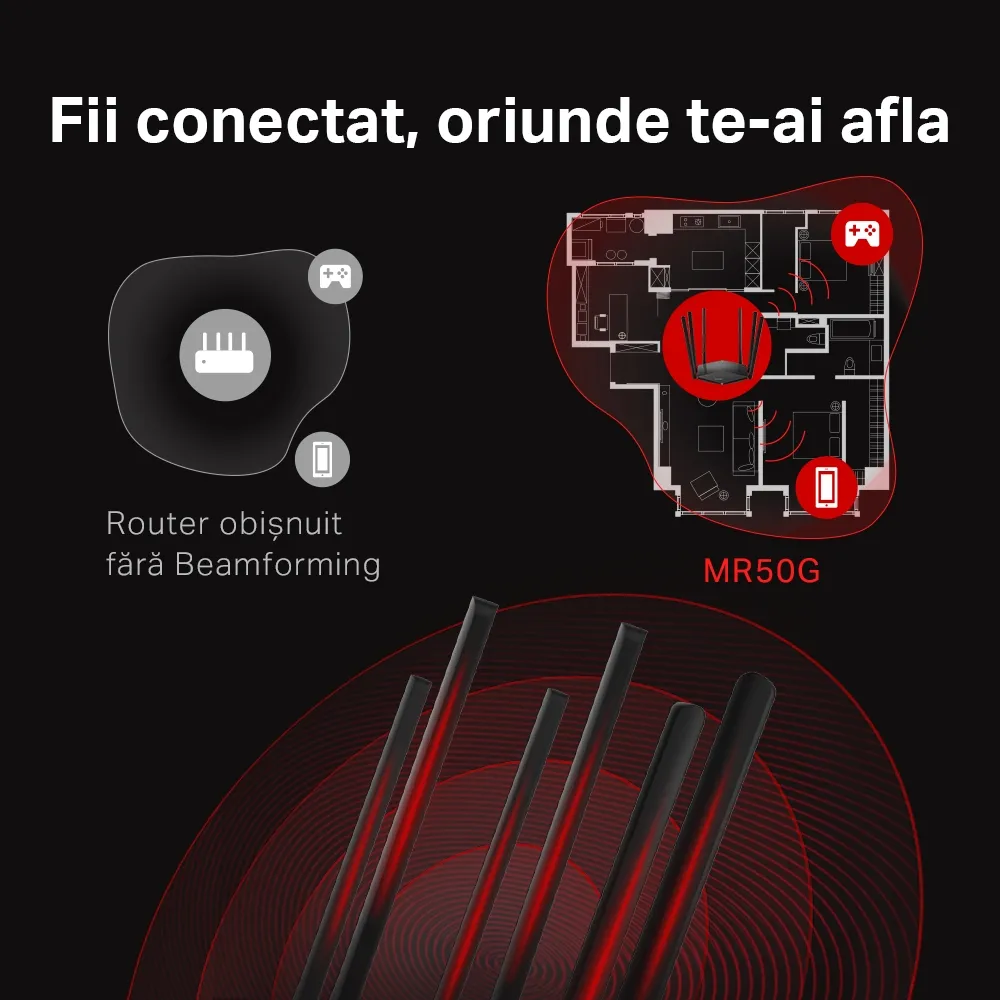 Router fără fir MERCUSYS MR50G, Negru