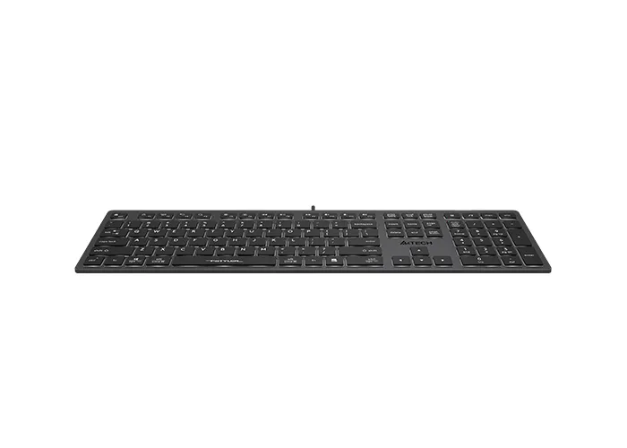Keyboard A4Tech FX60, Low-Profile, Scissor Switch Keys, Chocolate Keycaps, Backlit, Grey, USB