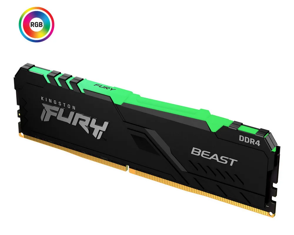 Memorie RAM Kingston FURY Beast RGB, DDR4 SDRAM, 3200 MHz, 16GB, KF432C16BB1A/16