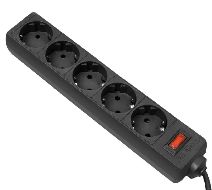 Prelungitor electric Ultra Power UP3-B-6PPB, 5 Prize, 1,8m, Negru
