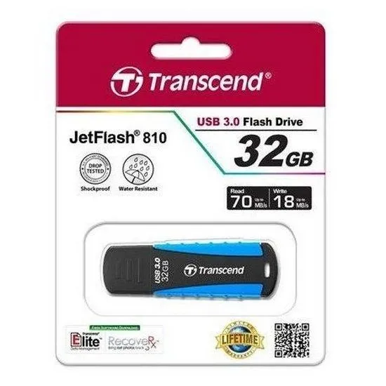 Memorie USB Transcend JetFlash 810, 32GB, Negru/Albastru