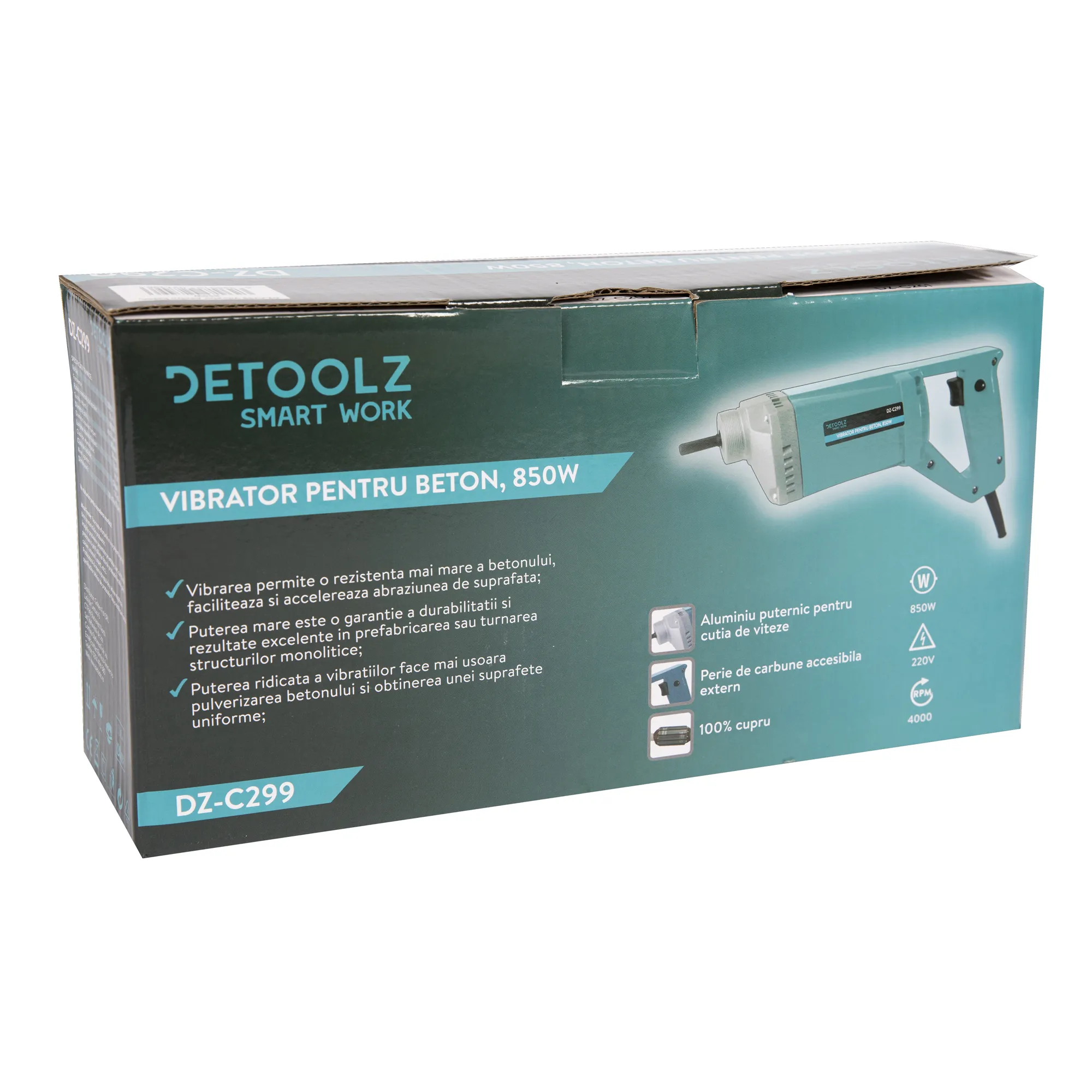 Vibrator pentru beton 850W Detoolz
