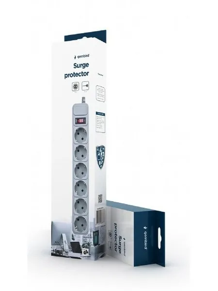 Prelungitor electric Gembird GMB SPG6-B-10C, 6 Prize, 3 m, Alb