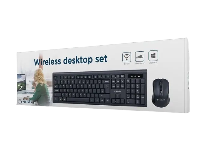 Set Tastatură + Mouse Gembird KBS-WM-03-RU, Fără fir, Negru
