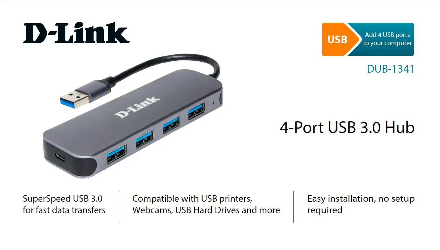 Adaptor Hub D-Link DUB-1341, Gri