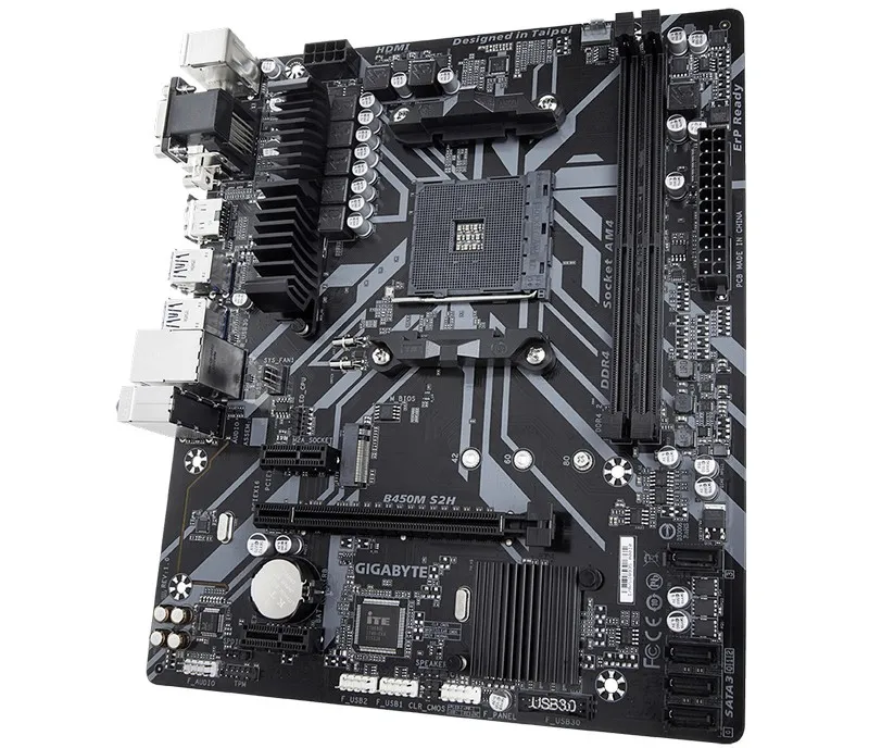 Placă de bază Gigabyte B450M S2H, AM4, AMD B450, Micro-ATX