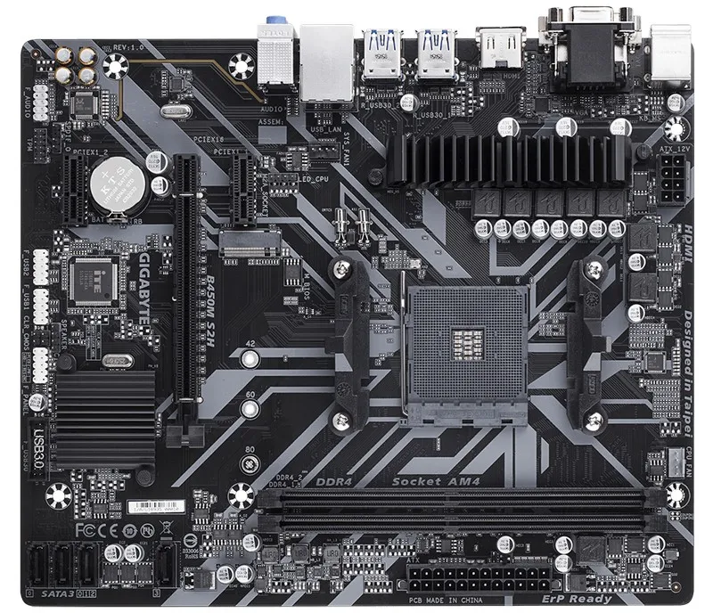 Placă de bază Gigabyte B450M S2H, AM4, AMD B450, Micro-ATX