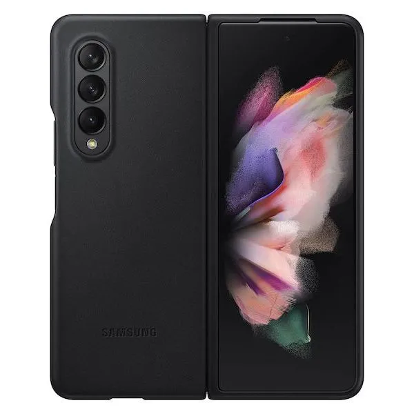 Husă tip carte Samsung Leather Cover for Galaxy Z Fold 3, Negru