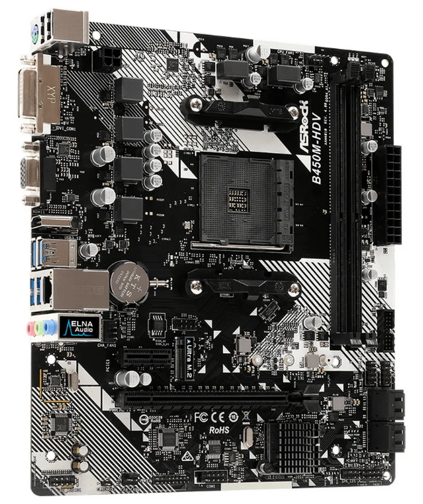 Placă de bază ASRock B450M-HDV R4.0, AM4, AMD B450, Micro-ATX