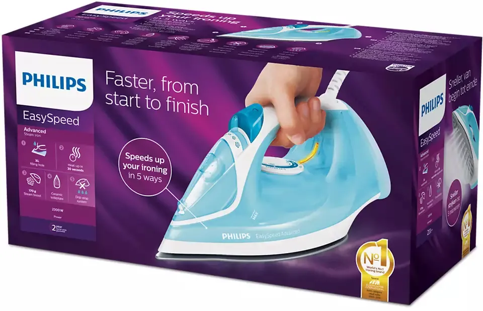 Fier de călcat PHILIPS EasySpeed Plus GC2670/20, 2300W, Albastru deschis