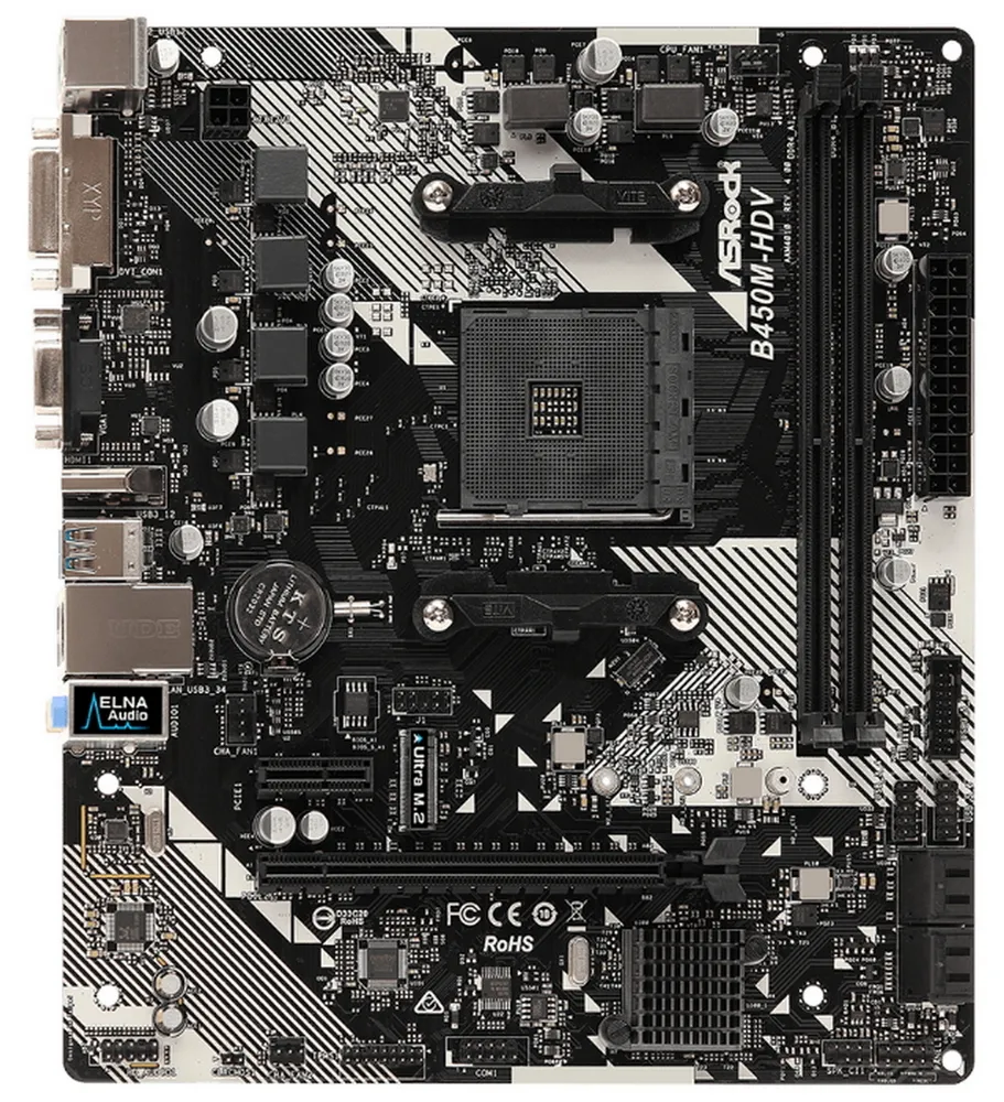 Placă de bază ASRock B450M-HDV R4.0, AM4, AMD B450, Micro-ATX