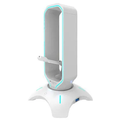 Gaming Bungee Canyon GWH200PW, 3 in1, Headset stand, 2xUSB 2.0 HUB, RGB backlight, 1.5m, White