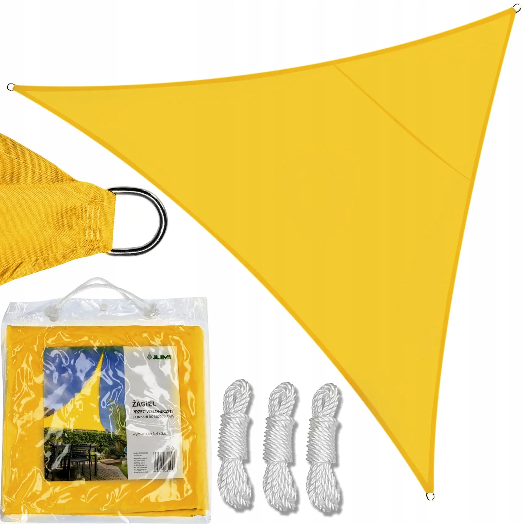 Pinza de umbra triunghiulara JUMI (galben) 3,6 x 3,6 X 3,6 m