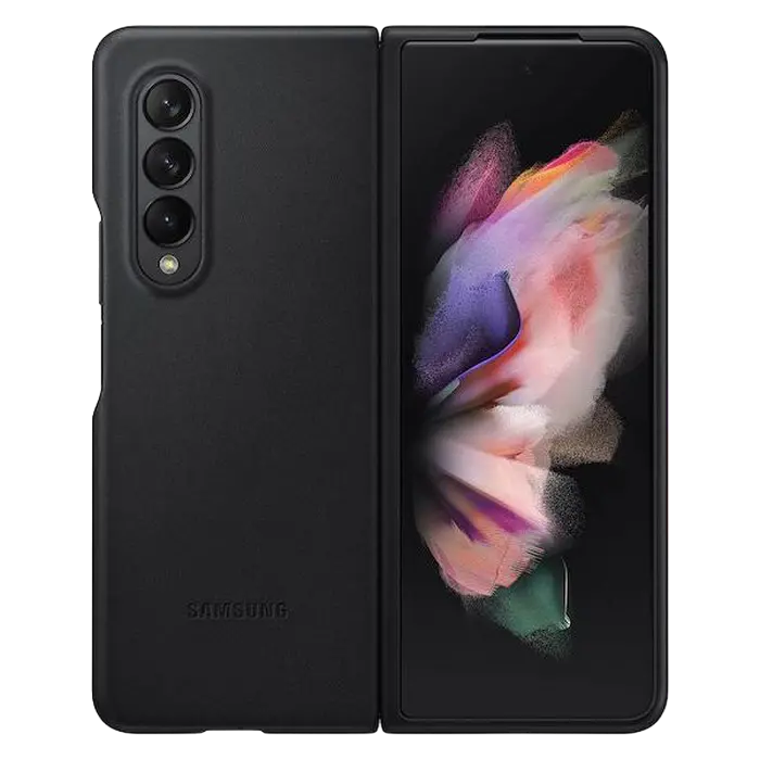 Husă tip carte Samsung Leather Cover for Galaxy Z Fold 3, Negru