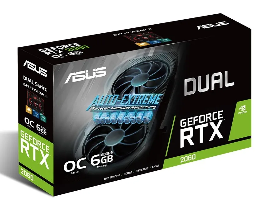 Placă Video ASUS DUAL-RTX2060-O6G-EVO,  6GB GDDR6 192bit
