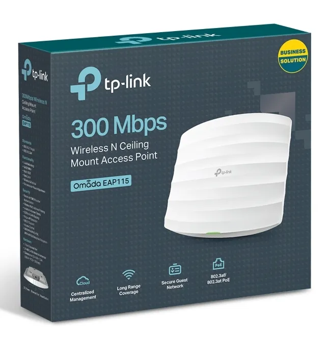 Punct de acces fără fir TP-LINK EAP115, 300 Mbps, Alb