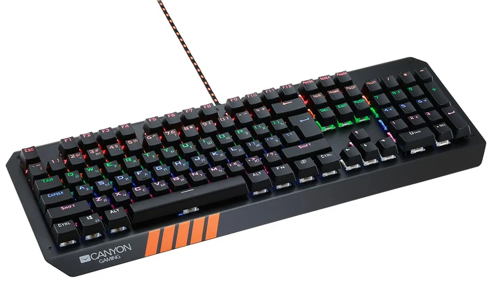 Tastatură Canyon Hazard, Cu fir, Negru/Argintiu