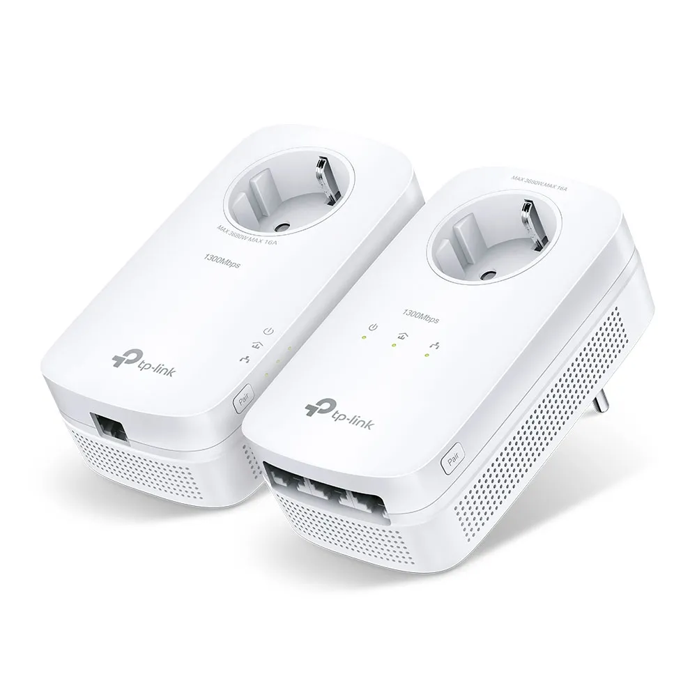 Powerline Adapter  TP-LINK TL-PA8033P KIT, AV1300, 1300 Mbps, Alb
