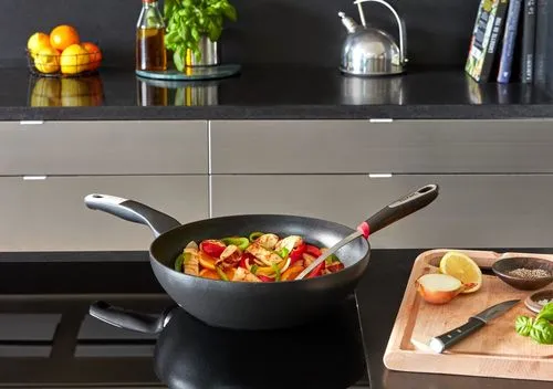 Tigaie WOK Tefal G2551972, 28cm, Negru