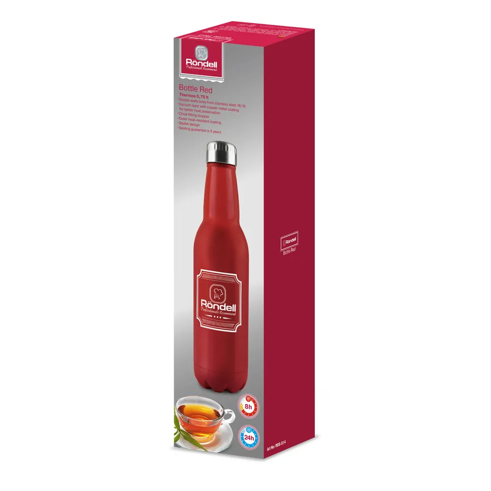 Termos Rondell Bottle, 0,75L, Roșu
