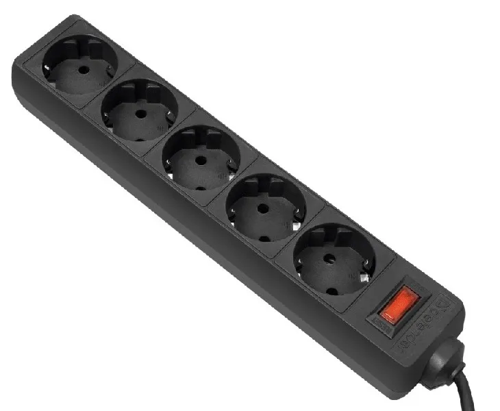 Prelungitor electric Ultra Power UP3-AF-6PPB, 5 Prize, 1,8m, Negru