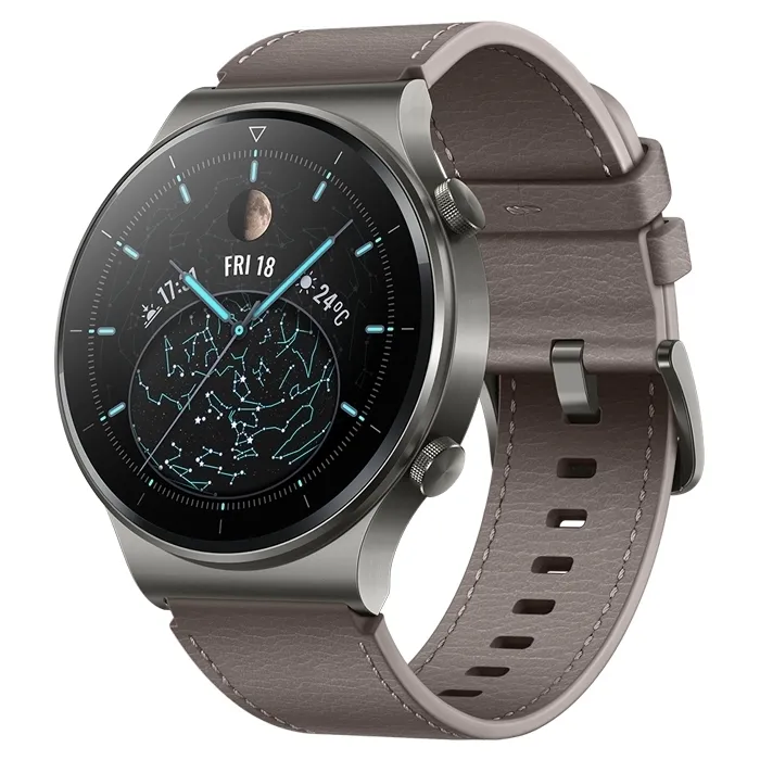 Ceas Sport / Antrenament Huawei Watch GT2 Pro, 46mm, Carcasă Titanium cu curea din piele