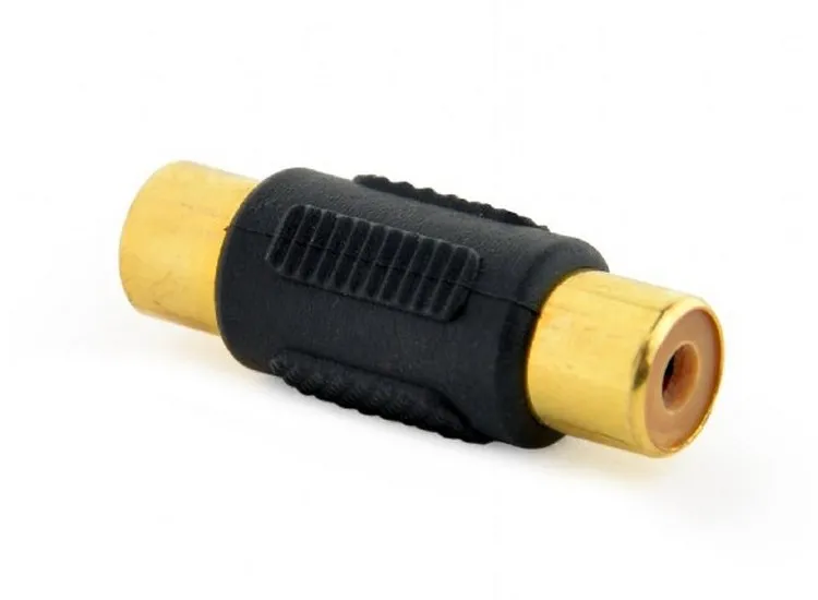 Audio Adaptor Cablexpert A-RCAFF-01, RCA (F) - RCA (F), Negru