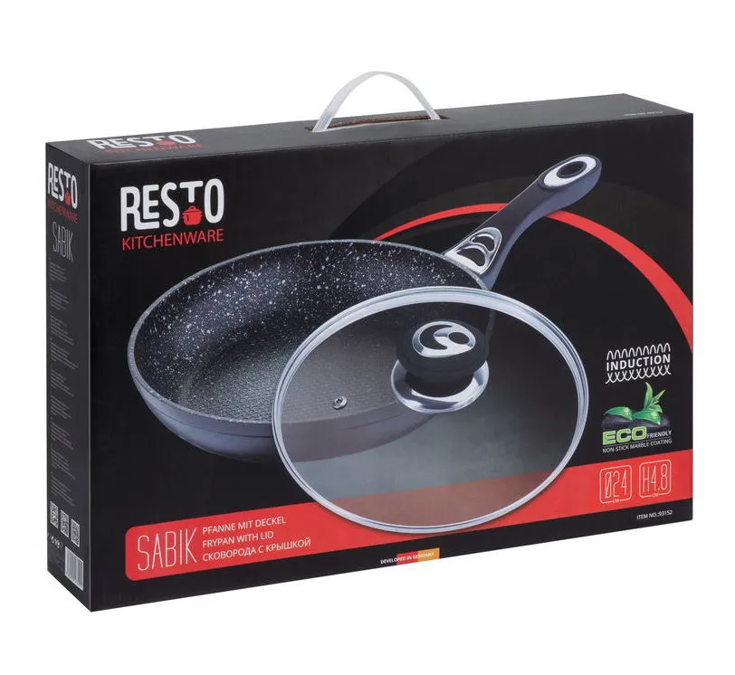 Tigaie RESTO 93152, 24cm, Negru