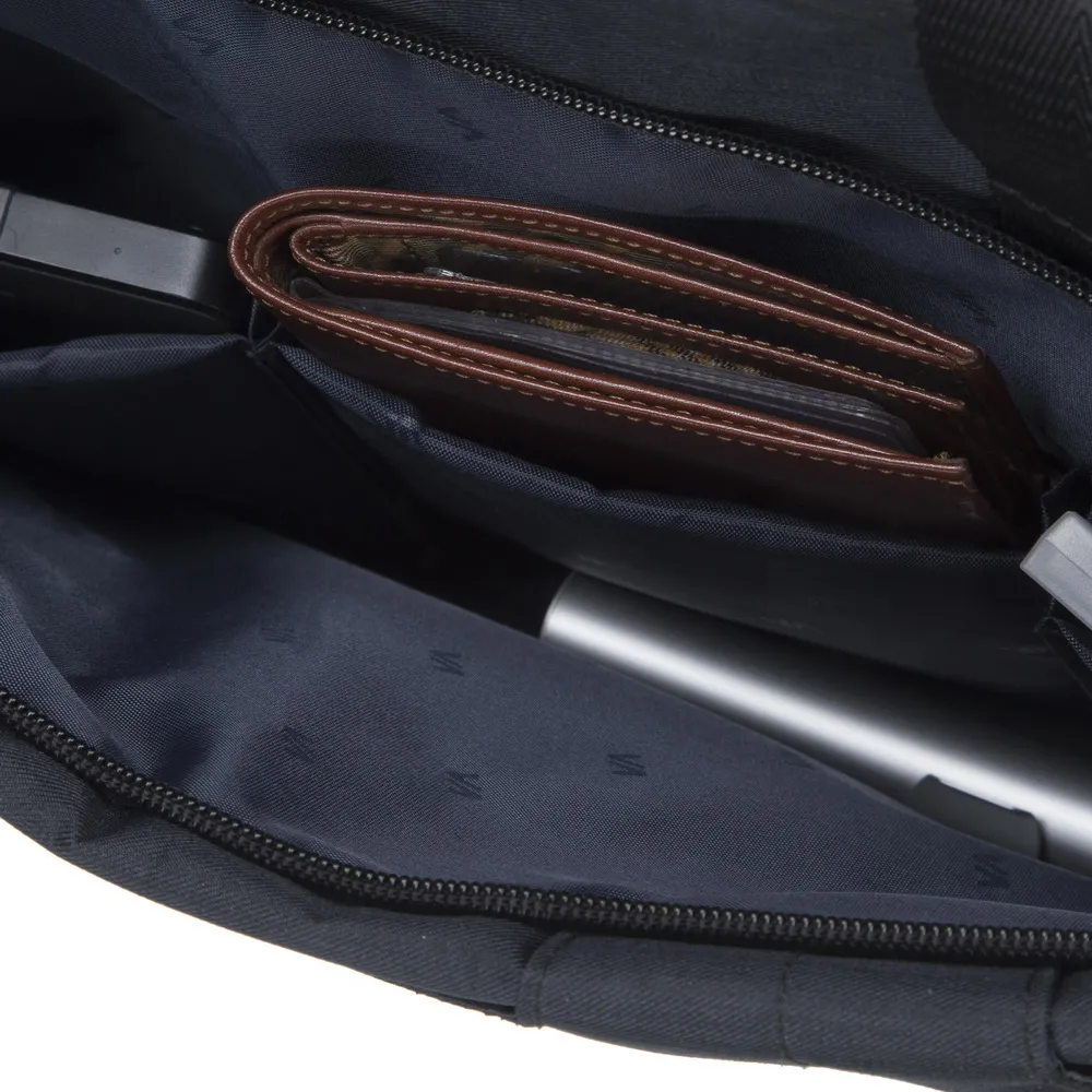 Geantă pentru Laptop RivaCase Biscayne, 15.6", Poliester, Negru