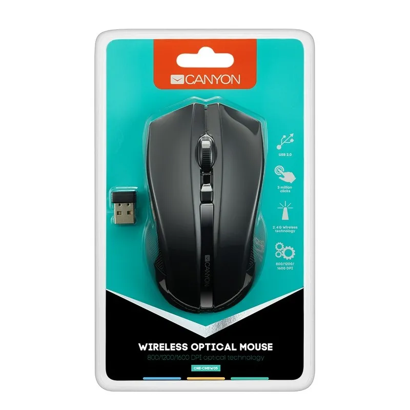 Mouse Wireless Canyon MW-5, Negru