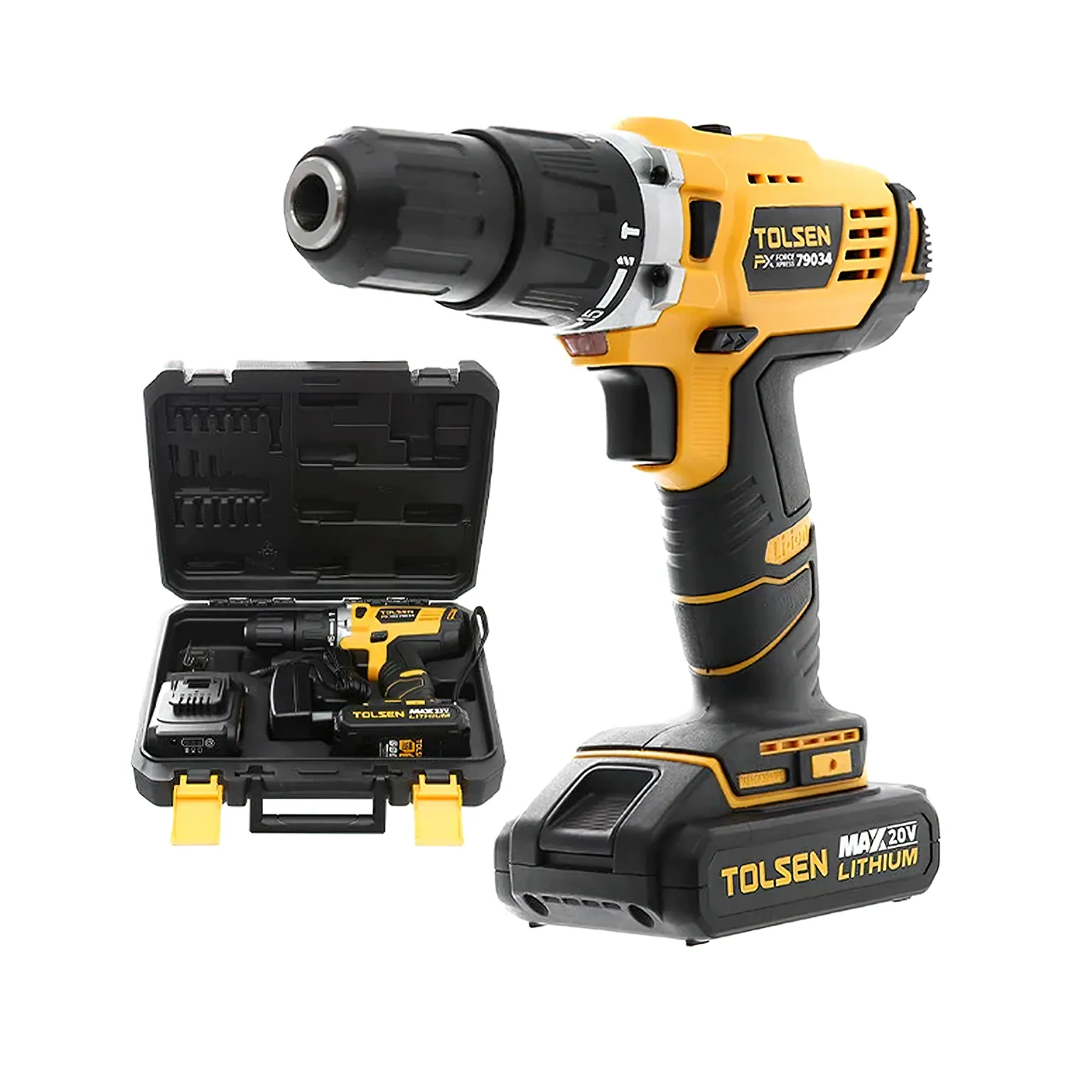 Masina de insurubat cu acumulator TOLSEN 20V| 2BSC| 58 N:m