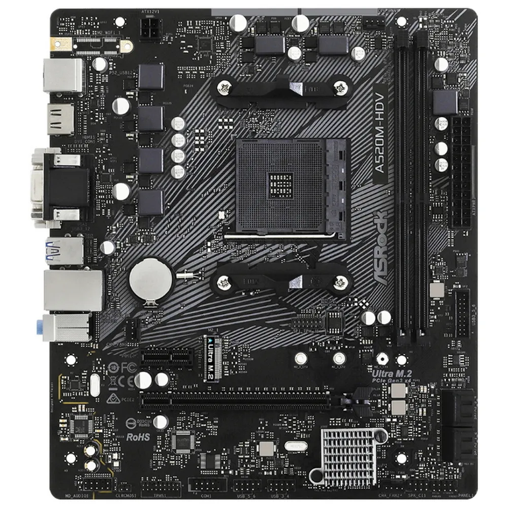 Placă de bază ASRock A520M-HDV, AM4, AMD A520, Micro-ATX