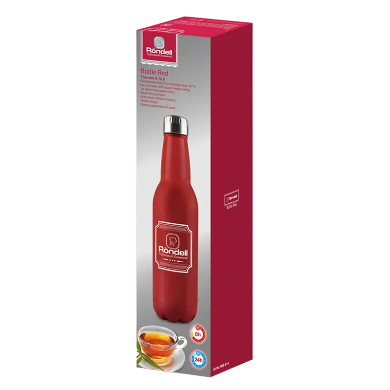 Termos Rondell Bottle, 0,75L, Roșu