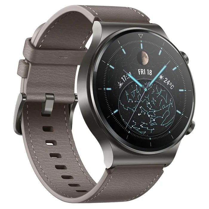 Ceas Sport / Antrenament Huawei Watch GT2 Pro, 46mm, Carcasă Titanium cu curea din piele