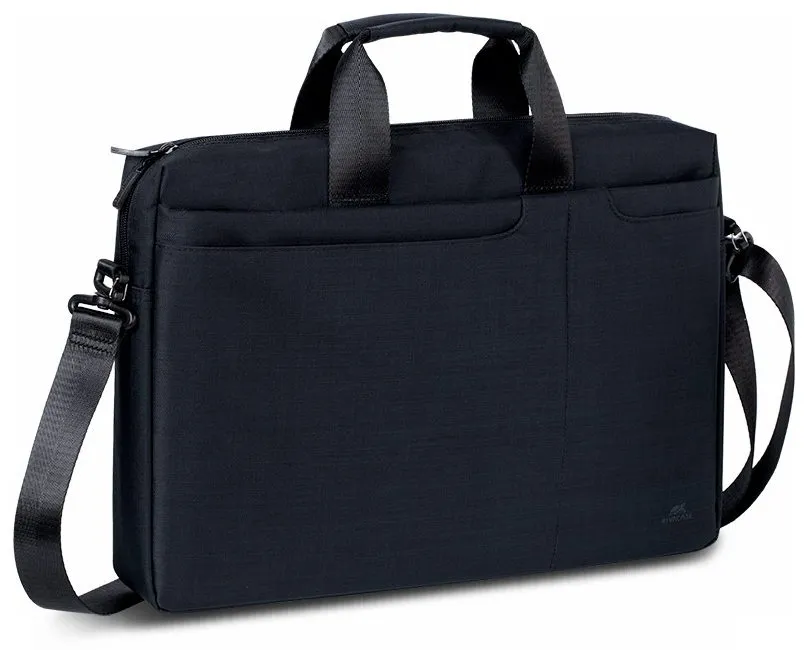 Geantă pentru Laptop RivaCase Biscayne, 15.6", Poliester, Negru