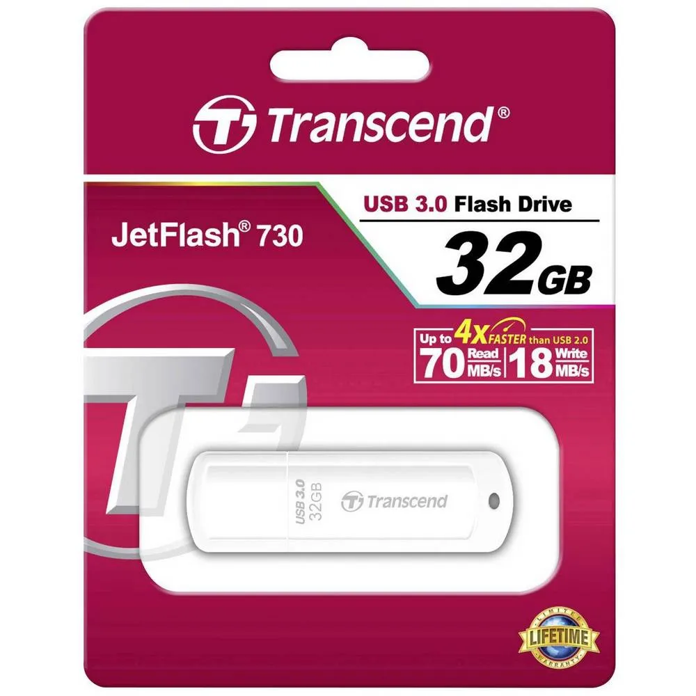 Memorie USB Transcend JetFlash 730, 32GB, Alb