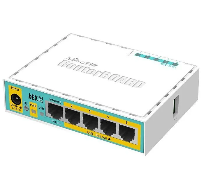 Router MikroTik hEX PoE lite, Alb