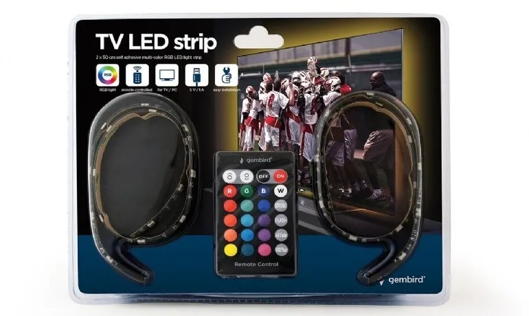 Bandă cu LED-uri Cablexpert LED-2SU-RGB50-01, Multicolor