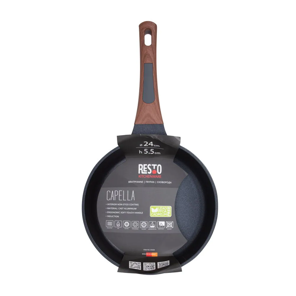 Tigaie RESTO 93509, 24cm, Negru