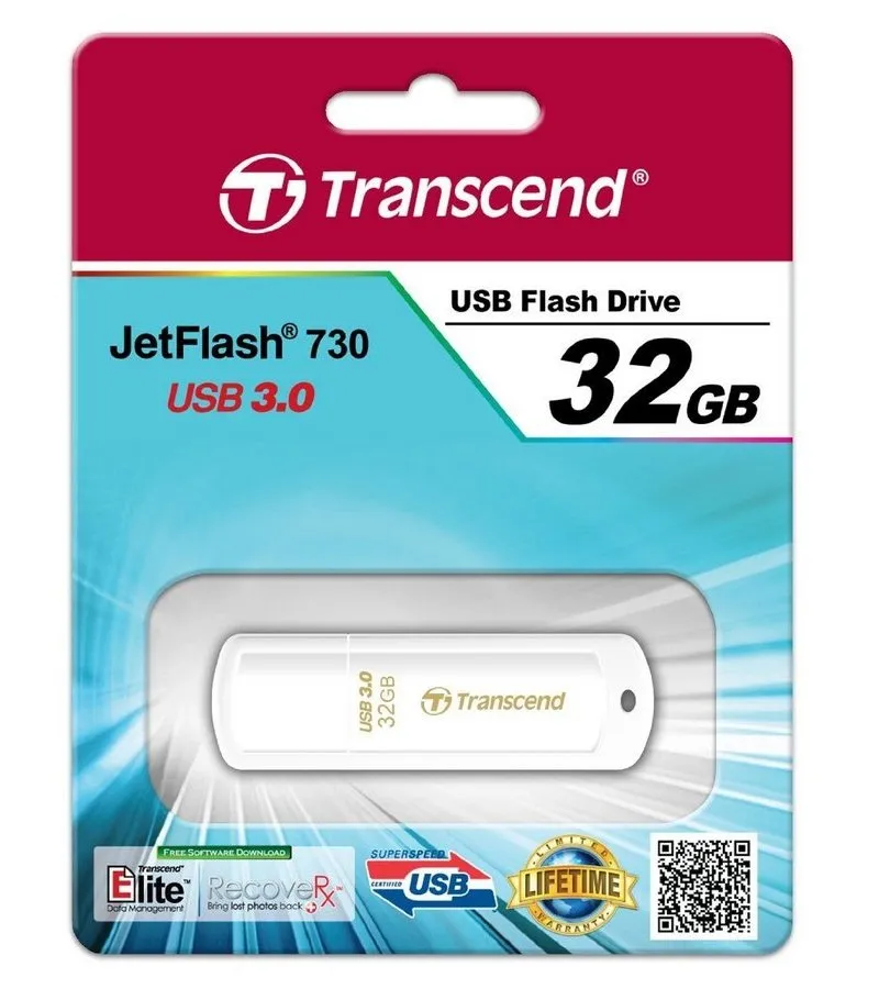 Memorie USB Transcend JetFlash 730, 32GB, Alb