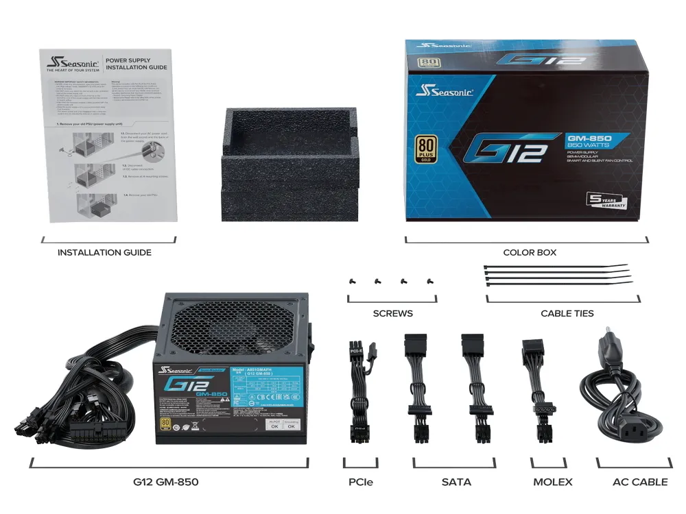 Sursă Alimentare PC Seasonic Focus GM, 850W, ATX, Semi-modular