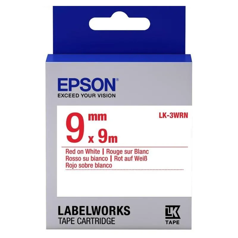 Cartuș de bandă Epson LK-3WRN, 9mm x 9m