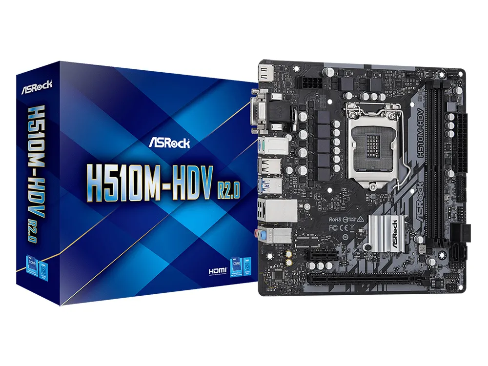 Placă de bază ASRock H510M-HDV R2.0, LGA1200, Intel H510, Micro-ATX