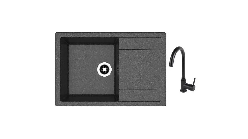 SET chiuveta Dr Gans Techno 760 + SanDonna F 7073 negru