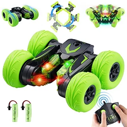 Jucărie cu telecomandă SY Double-Side Stunt Car, --, Verde (SY005)