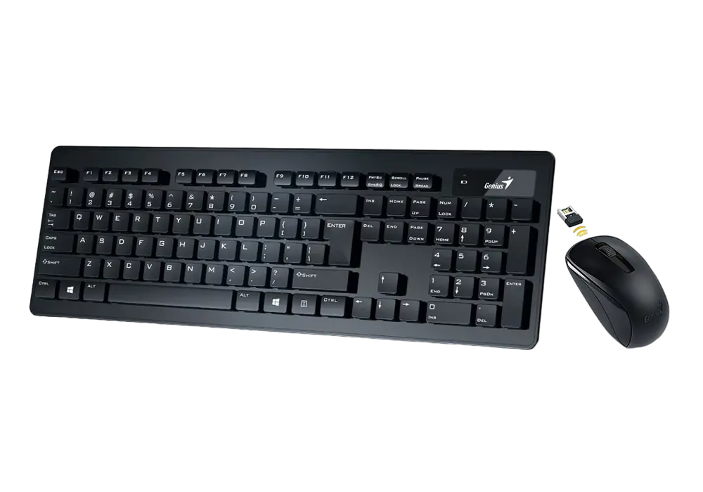 Set Tastatură + Mouse Genius SlimStar 8005, Fără fir, Negru
