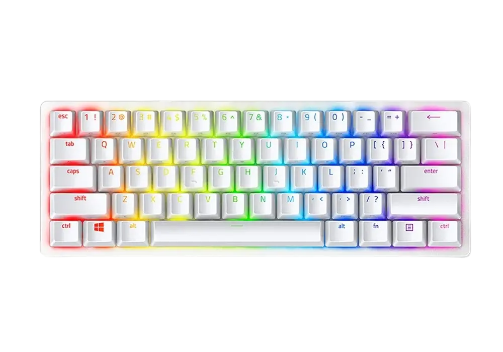 Gaming Keyboard Razer Huntsman Mini, Optical Clicky SW, Doubleshot PBT Keycaps,US Layout,USB, White
