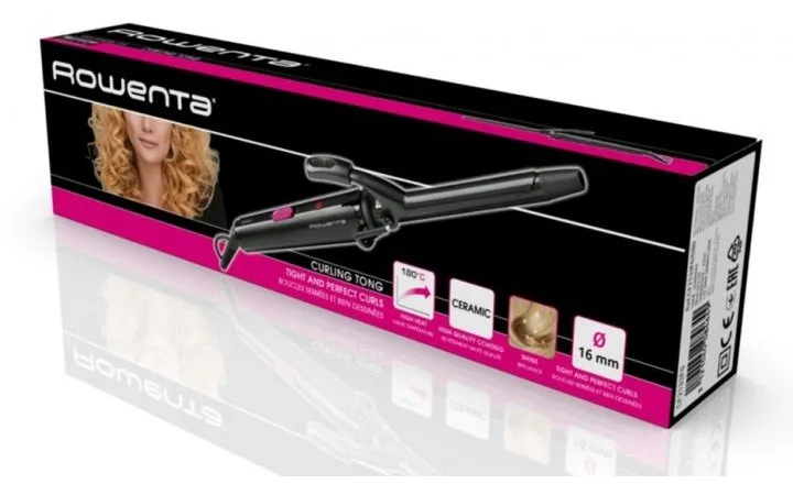 Ondulator de păr Rowenta Curling Tong CF2133F0, Negru