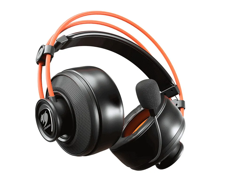 Căști gaming Cougar Immersa Ti, Cu fir, Negru/Portocaliu
